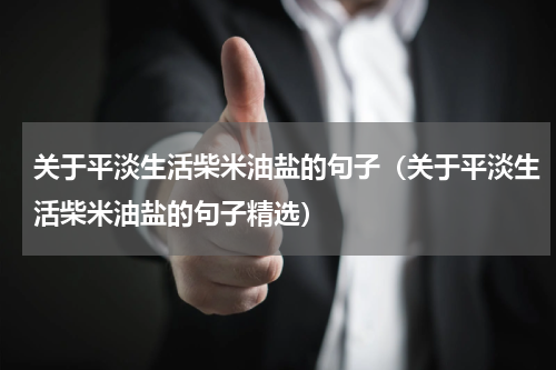关于平淡生活柴米油盐的句子（关于平淡生活柴米油盐的句子精选）
