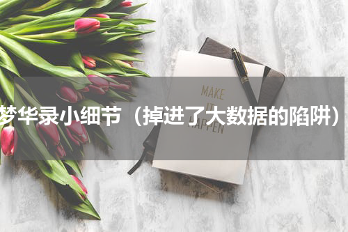 梦华录小细节（掉进了大数据的陷阱）
