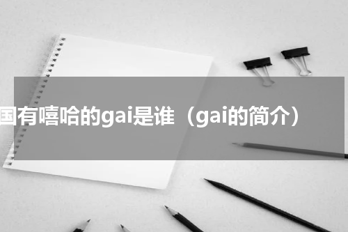 中国有嘻哈的gai是谁（gai的简介）