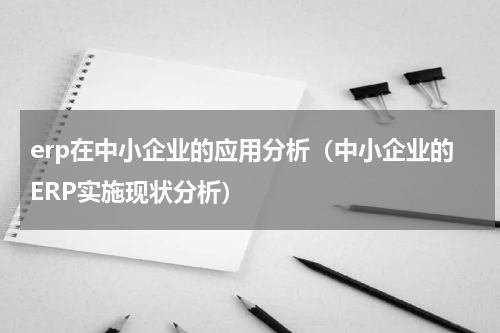 erp在中小企业的应用分析（中小企业的ERP实施现状分析）