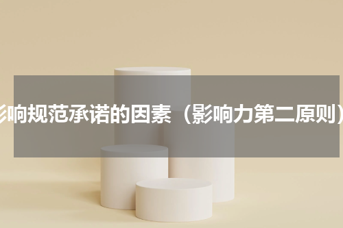 影响规范承诺的因素（影响力第二原则）