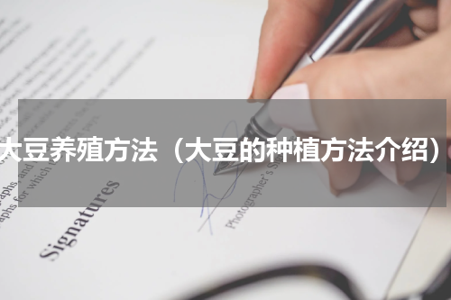 大豆养殖方法（大豆的种植方法介绍）