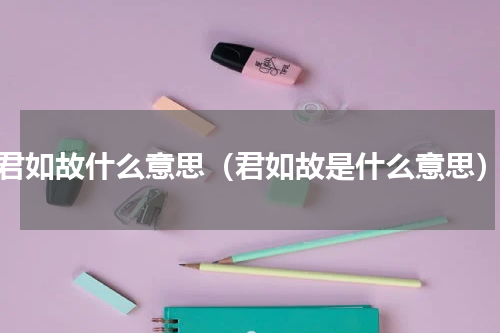 君如故什么意思（君如故是什么意思）