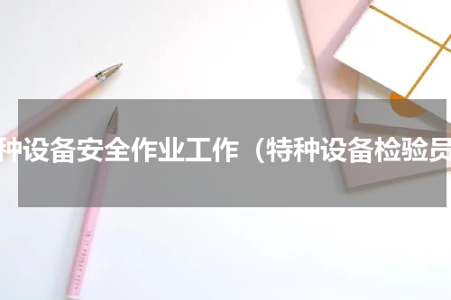 特种设备安全作业工作（特种设备检验员）