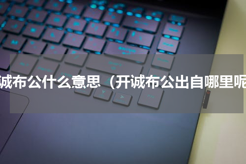 开诚布公什么意思（开诚布公出自哪里呢）