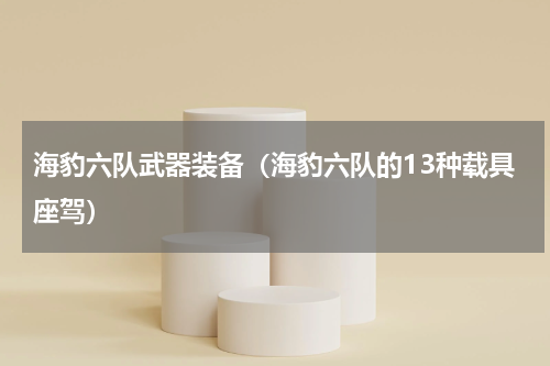 海豹六队武器装备（海豹六队的13种载具座驾）