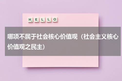 哪项不属于社会核心价值观（社会主义核心价值观之民主）
