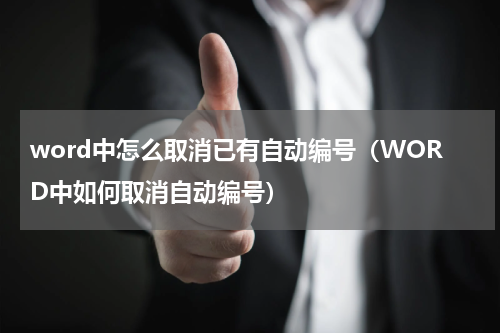 word中怎么取消已有自动编号（WORD中如何取消自动编号）