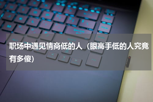 职场中遇见情商低的人（眼高手低的人究竟有多傻）