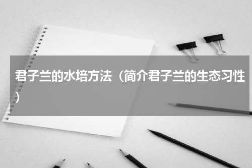 君子兰的水培方法（简介君子兰的生态习性）
