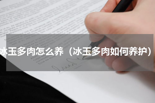 冰玉多肉怎么养（冰玉多肉如何养护）