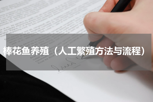 棒花鱼养殖（人工繁殖方法与流程）