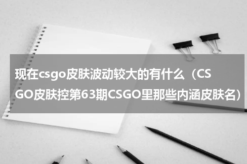 现在csgo皮肤波动较大的有什么（CSGO皮肤控第63期CSGO里那些内涵皮肤名）