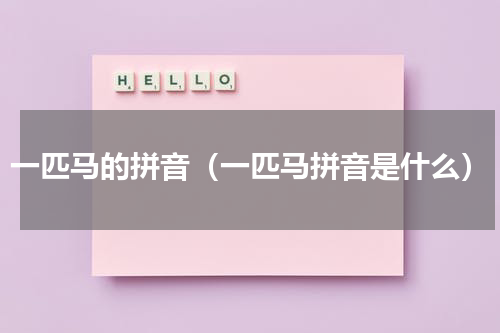 一匹马的拼音（一匹马拼音是什么）