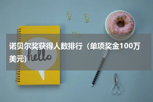 诺贝尔奖获得人数排行（单项奖金100万美元）
