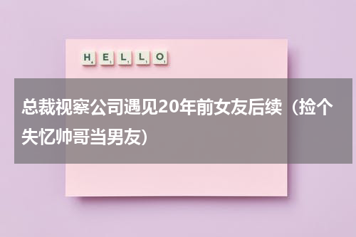 总裁视察公司遇见20年前女友后续（捡个失忆帅哥当男友）