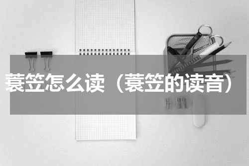 蓑笠怎么读（蓑笠的读音）