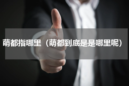 萌都指哪里（萌都到底是是哪里呢）