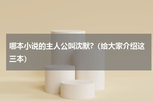 哪本小说的主人公叫沈默?（给大家介绍这三本）