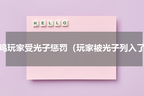 吃鸡玩家受光子惩罚（玩家被光子列入了）