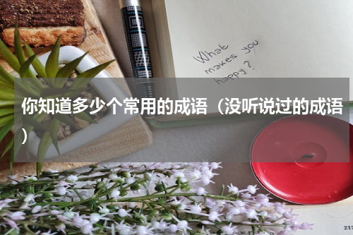 你知道多少个常用的成语（没听说过的成语）