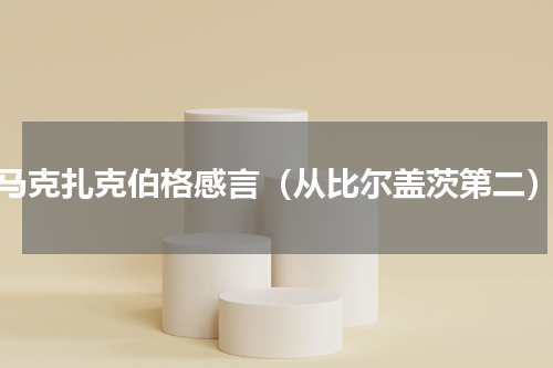 马克扎克伯格感言（从比尔盖茨第二）