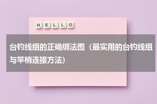 台钓线组的正确绑法图（最实用的台钓线组与竿梢连接方法）