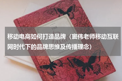 移动电商如何打造品牌（窦伟老师移动互联网时代下的品牌思维及传播理念）