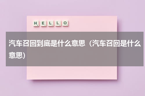 汽车召回到底是什么意思（汽车召回是什么意思）