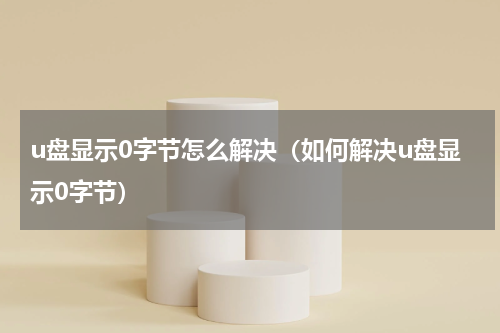 u盘显示0字节怎么解决（如何解决u盘显示0字节）