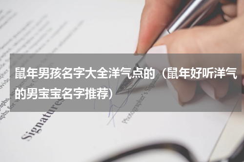 鼠年男孩名字大全洋气点的（鼠年好听洋气的男宝宝名字推荐）