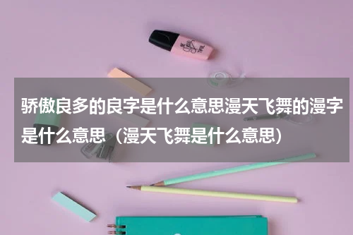 骄傲良多的良字是什么意思漫天飞舞的漫字是什么意思（漫天飞舞是什么意思）