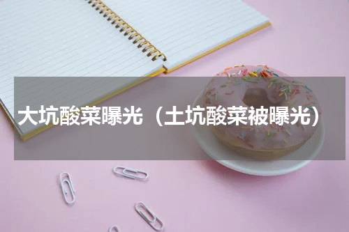 大坑酸菜曝光（土坑酸菜被曝光）