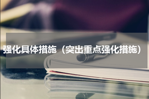 强化具体措施（突出重点强化措施）