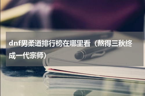 dnf男柔道排行榜在哪里看（熬得三秋终成一代宗师）