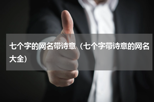 七个字的网名带诗意（七个字带诗意的网名大全）