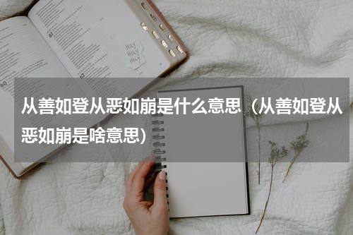 从善如登从恶如崩是什么意思（从善如登从恶如崩是啥意思）