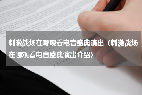 刺激战场在哪观看电音盛典演出（刺激战场在哪观看电音盛典演出介绍）