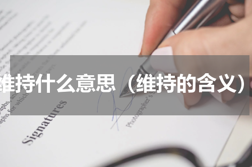 维持什么意思（维持的含义）