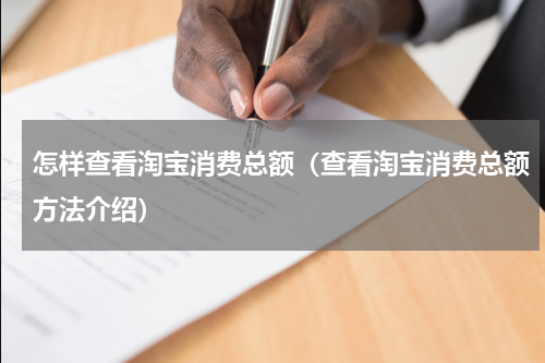 怎样查看淘宝消费总额（查看淘宝消费总额方法介绍）
