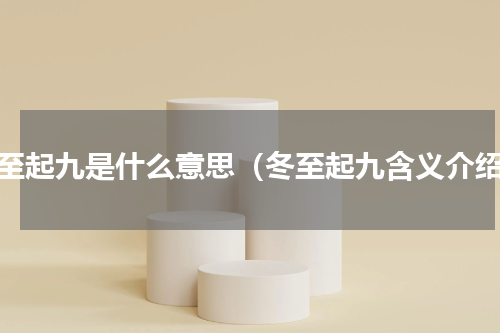 冬至起九是什么意思（冬至起九含义介绍）