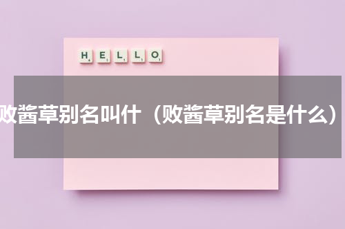 败酱草别名叫什（败酱草别名是什么）