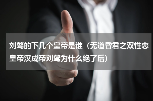 刘骜的下几个皇帝是谁（无道昏君之双性恋皇帝汉成帝刘骜为什么绝了后）