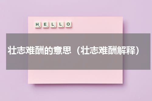 壮志难酬的意思（壮志难酬解释）