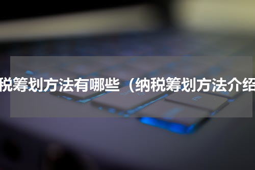 纳税筹划方法有哪些（纳税筹划方法介绍）