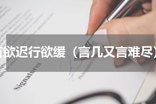 言欲迟行欲缓（言几又言难尽）