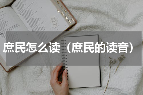 庶民怎么读（庶民的读音）