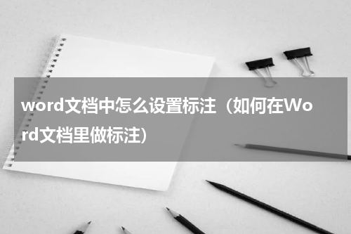word文档中怎么设置标注（如何在Word文档里做标注）