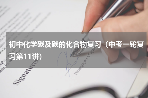 初中化学碳及碳的化合物复习（中考一轮复习第11讲）