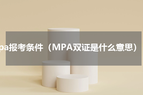 mpa报考条件（MPA双证是什么意思）